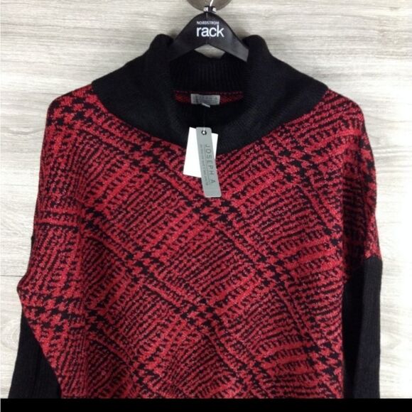 Joseph A Red Turtleneck Plaid Sweater size XS - Picture 3 of 5